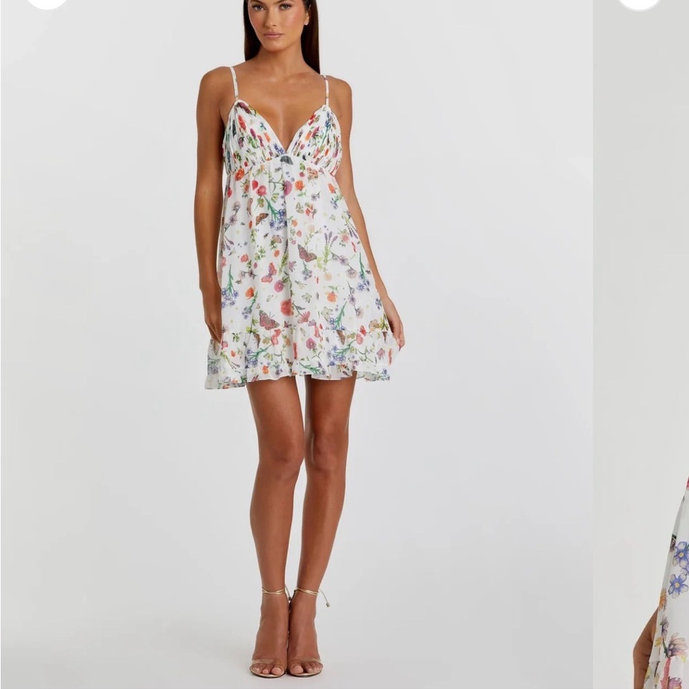 Mac Duggal Floral Multicolor Mini Dress